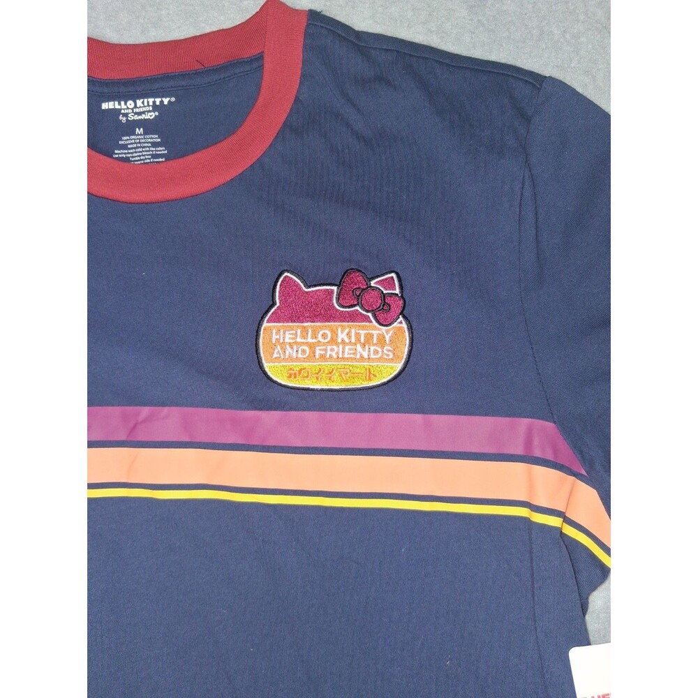 NWT BoxLunch Sanrio Hello Kitty & Friends Kawaii Mart Ringer Shirt Navy M Y2K - Picture 3 of 10